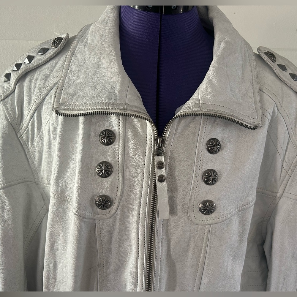 Affliction Limited Edition Vintage leather white jacket